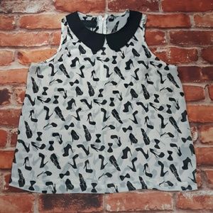 Kardashian Kollection Lipstick Heels Blouse size M